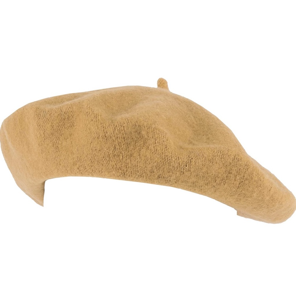 HAT TO SOCKS Wool Blend French Beret for Men and Women in Plain camel color NWT